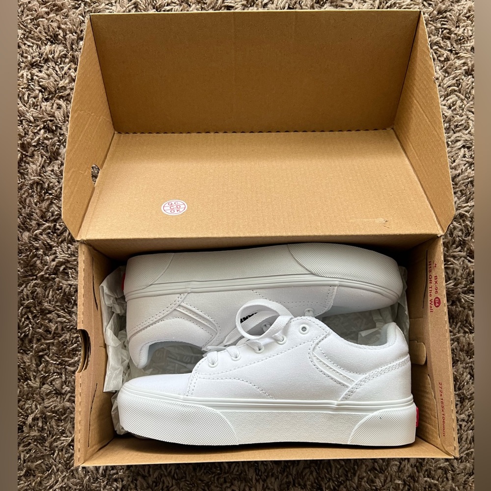 White Vans Seldan Platform shoes girls size 3y and 4y - Picture 7 of 8
